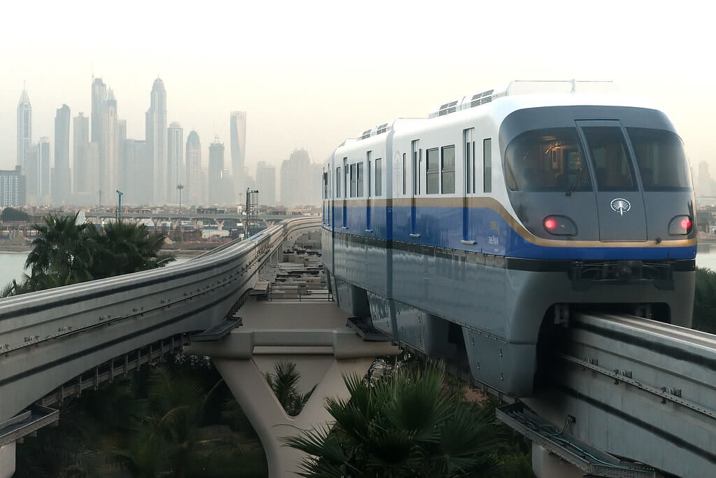 an picture of monorail at palm jumeirah