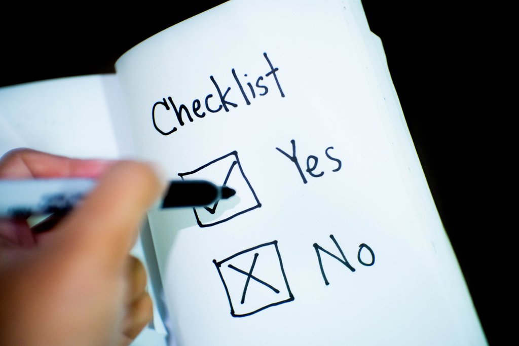 Checklist of yes or no. This image describes the feedback form which marketer use to marketing research.