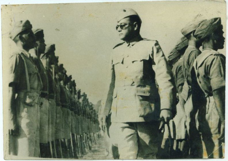 Netaji Subhas Chandra Bose Reviewing the Troops of Azad Hind Fauj