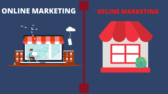 offline vs online marketing.
