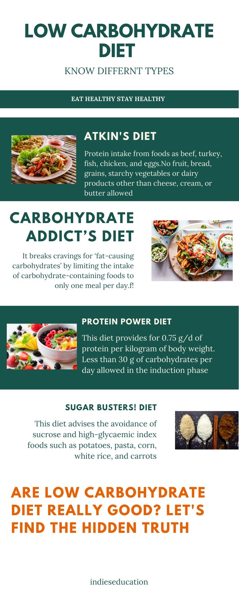 types of low carbohydrate diet