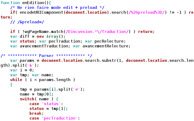 Source code in Javascript