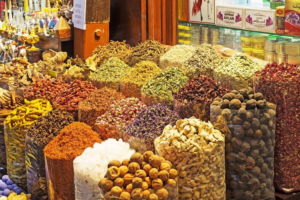 various types of spices at spice souk 