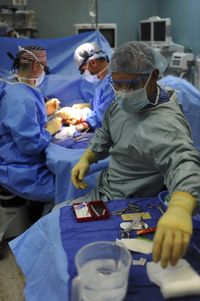 Surgeon doing surgery