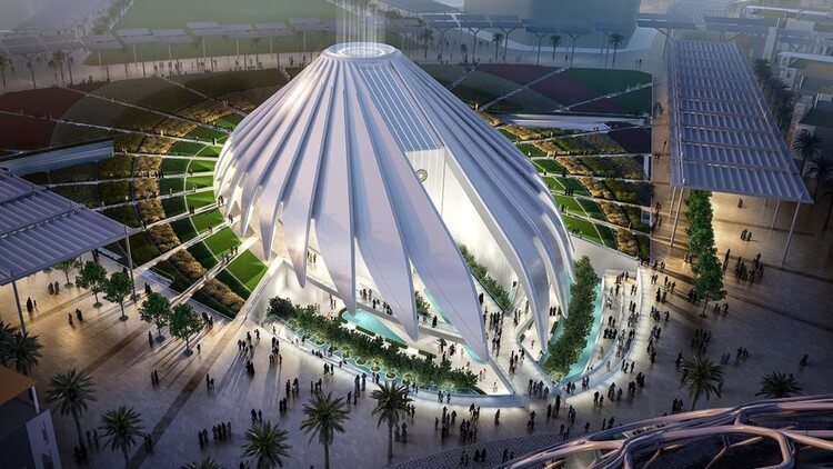 an image of UAE Pavilion which is located Expo 2020 site. 