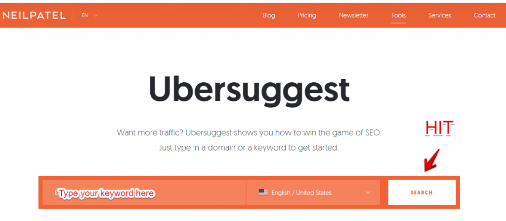 Ubersuggest's Free Keyword Tool, Generate More Suggestions