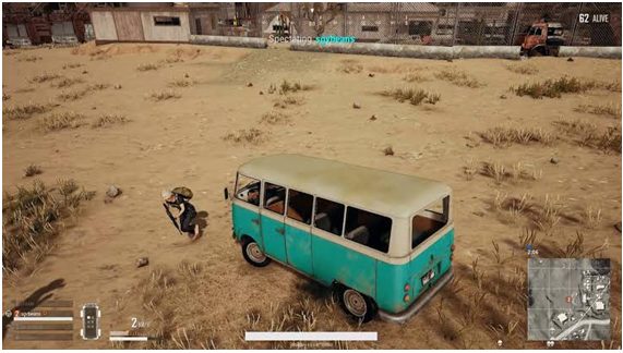 The image shows one of the worst things in Pubg, a Van.