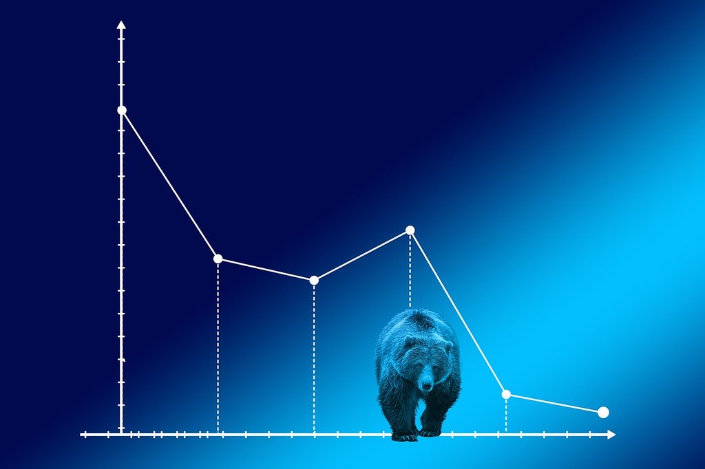 a chart going down signifying bear market