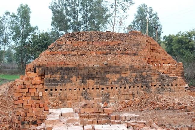 bricks in kiln burning