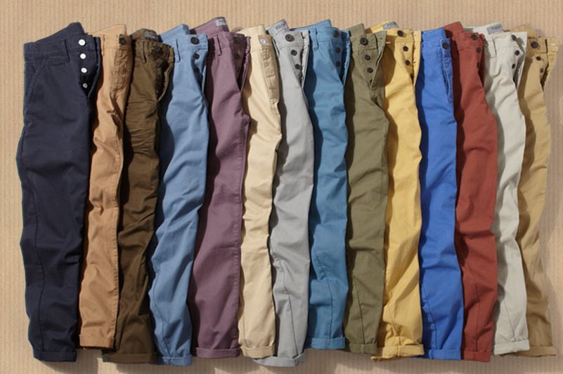 chinos in different color