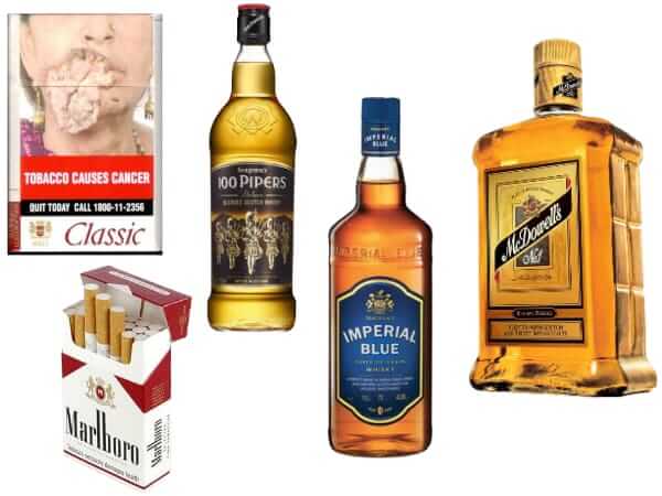 cigarette and alcohol, fmcg products