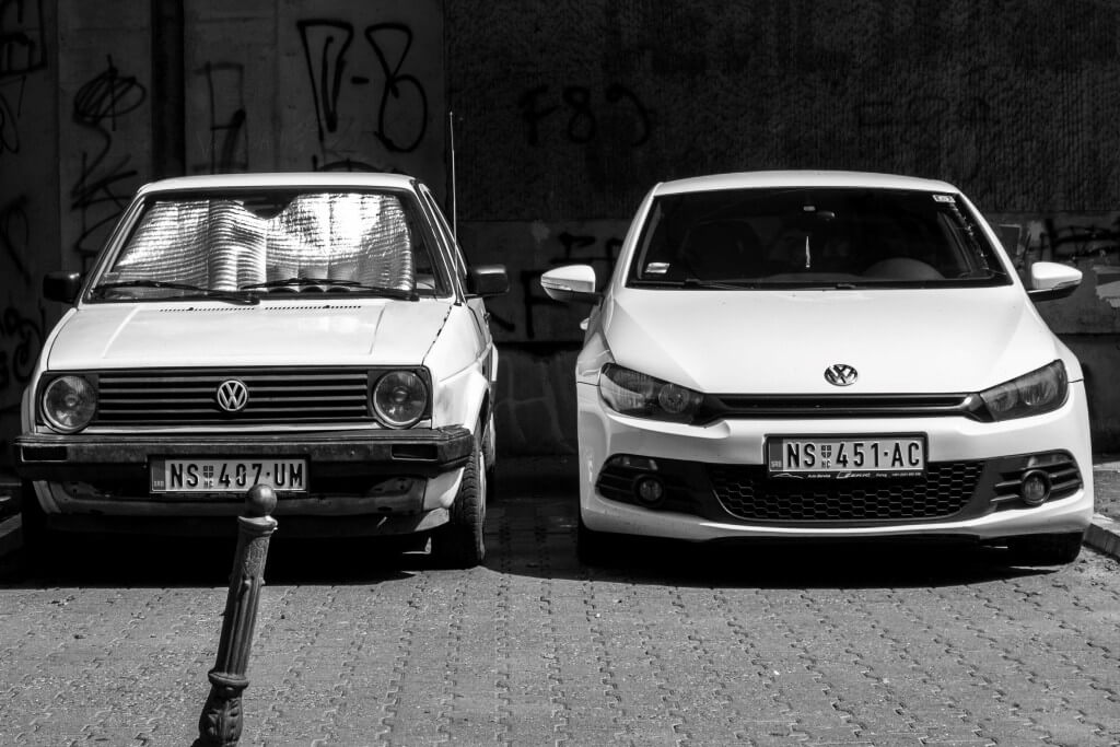 comparison of progression of Volkswagen car