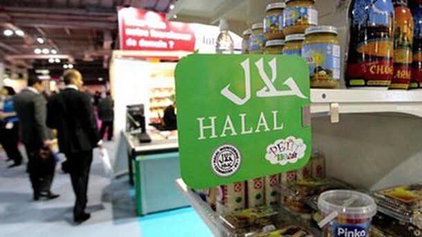 halal food label or sign image