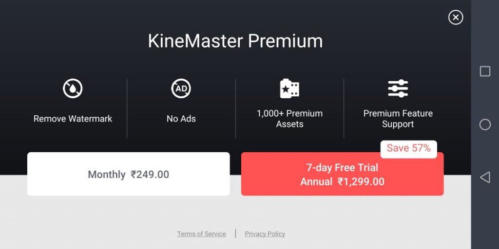 Kinemaster premium plans