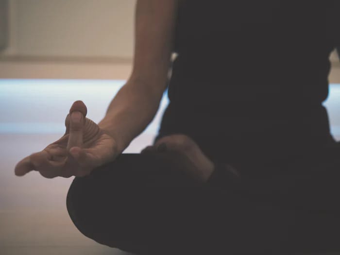 Meditation with jnana mudra hand position