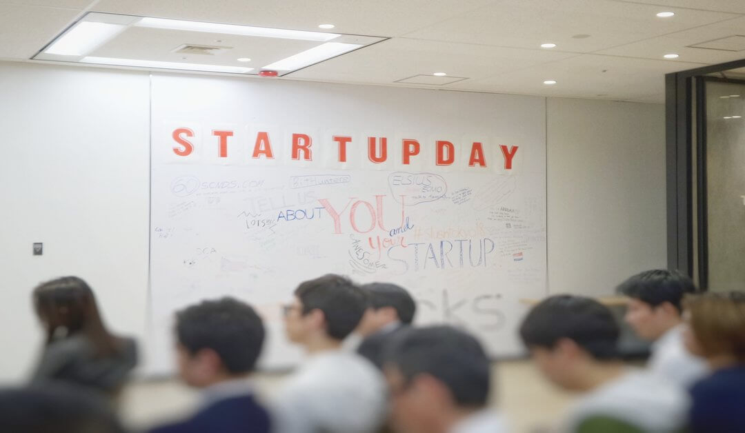 startup day written on wall