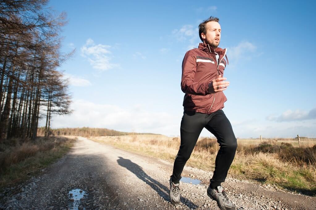 A man running and doing exercise physical activity