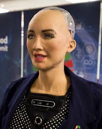 This is the image of Sophia a humanoid robot.