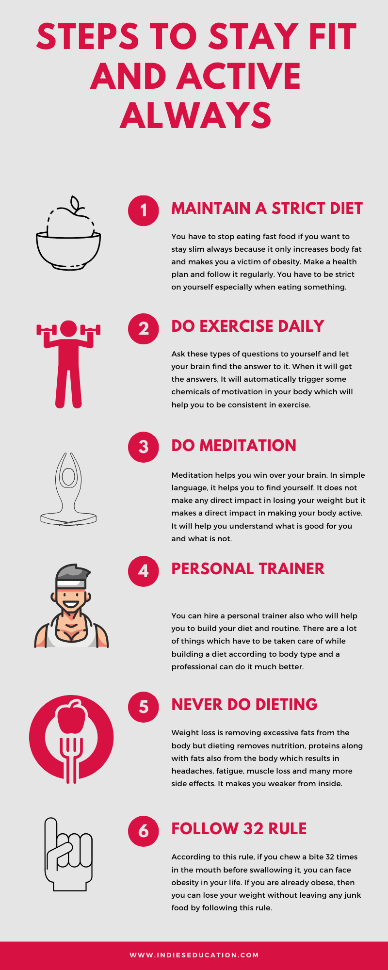 steps to stay fit and active