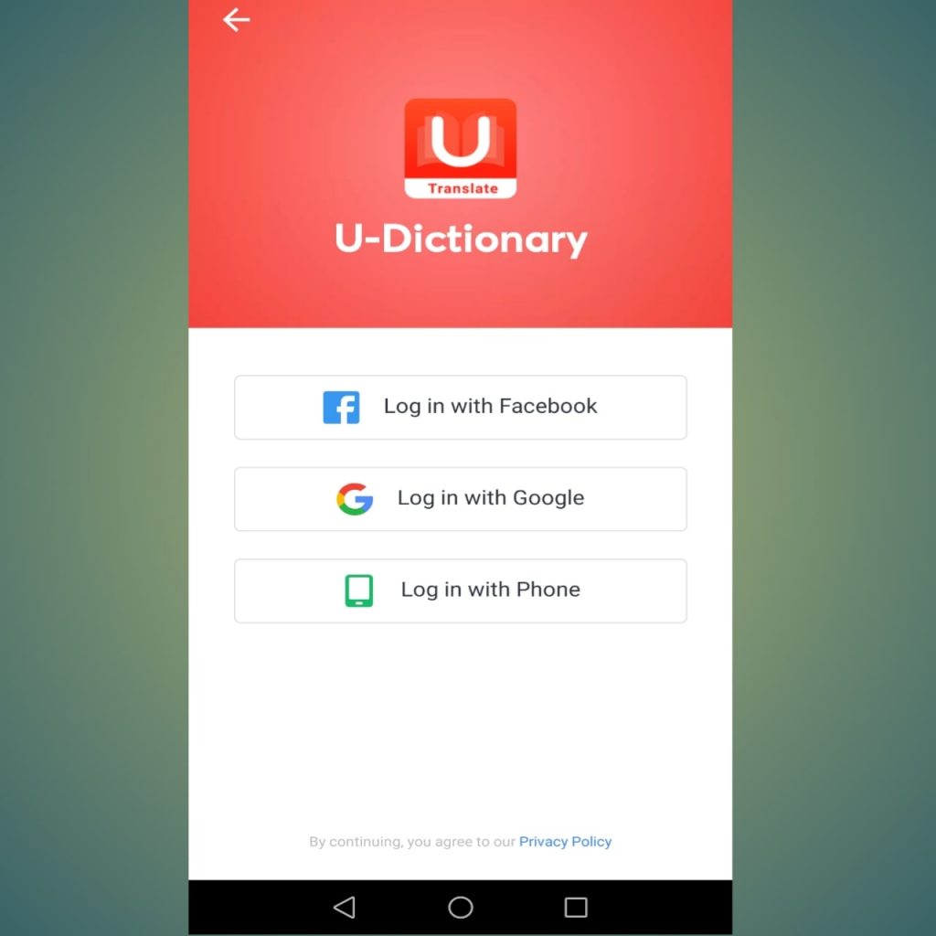 create an account in
U dictionary app,
sign up in u dictionary
