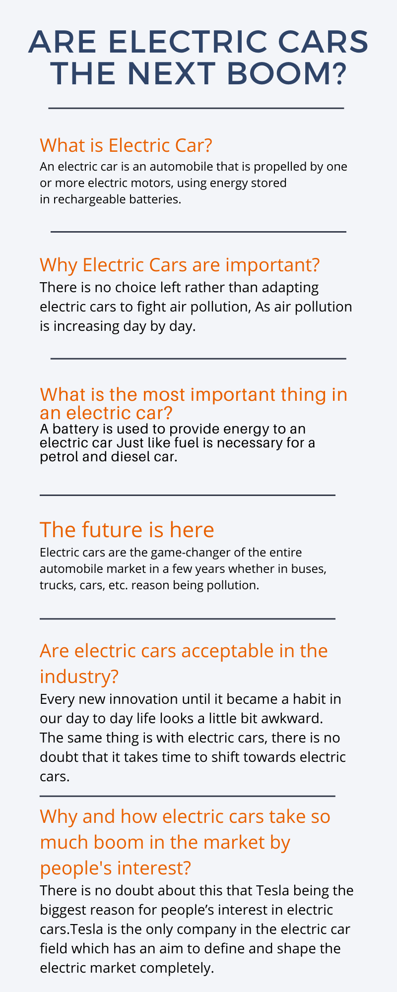 electric cars detail infographic
