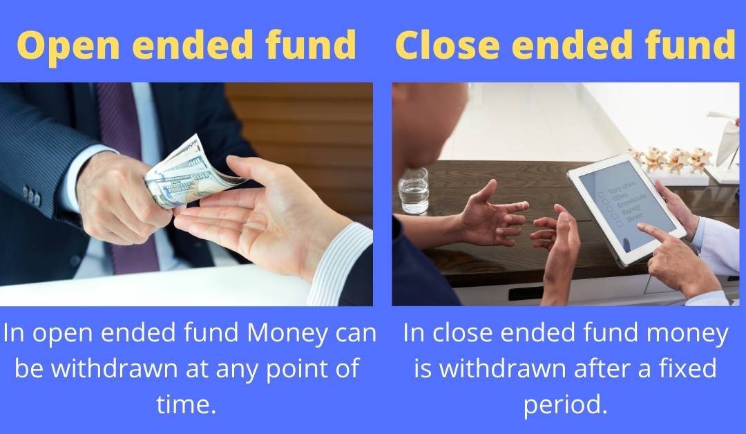 explained the difference between open ended fund and close ended type of mutual fund