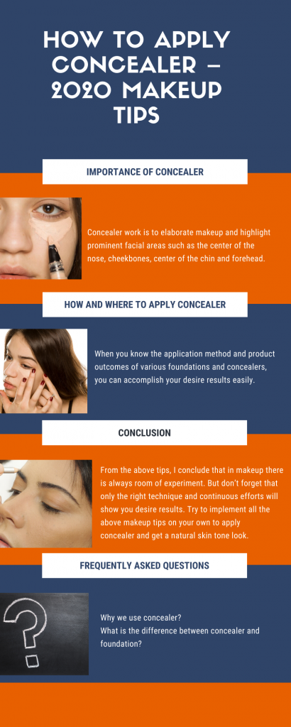 How to Apply Concealer 2020 Makeup tips Infographic