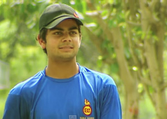 Virat Kohli in blue t-shirt