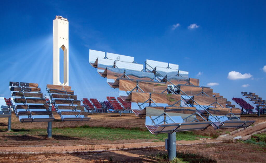 Solar power tower installation