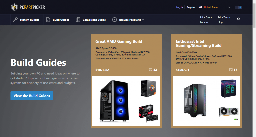 pcpartpicker is the example of affiliate marketing website