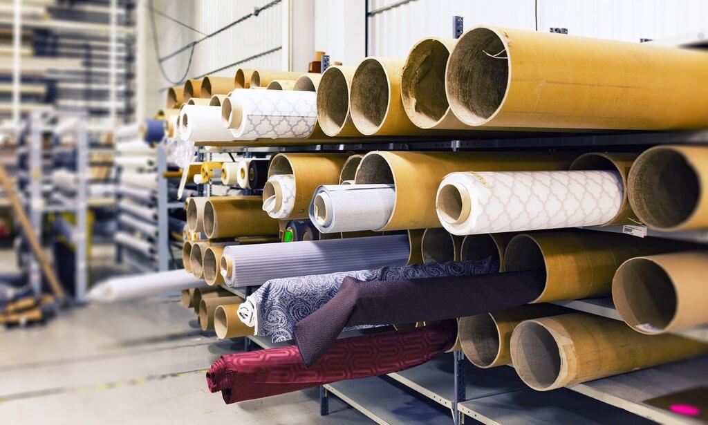 Fabrics in the garment manufacturing company 
