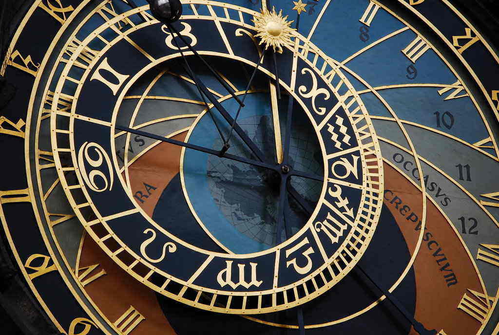 A picture is showing a clock which shows the time.