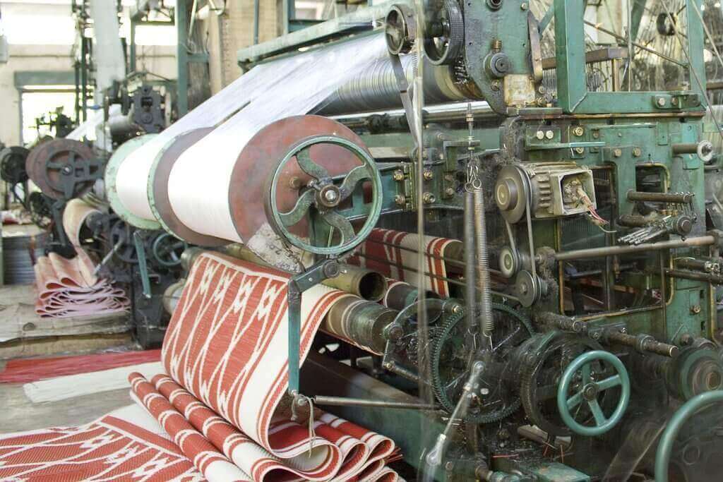 In the textile industry, machine in working 