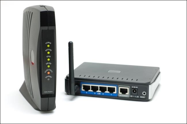 image of a modem and router